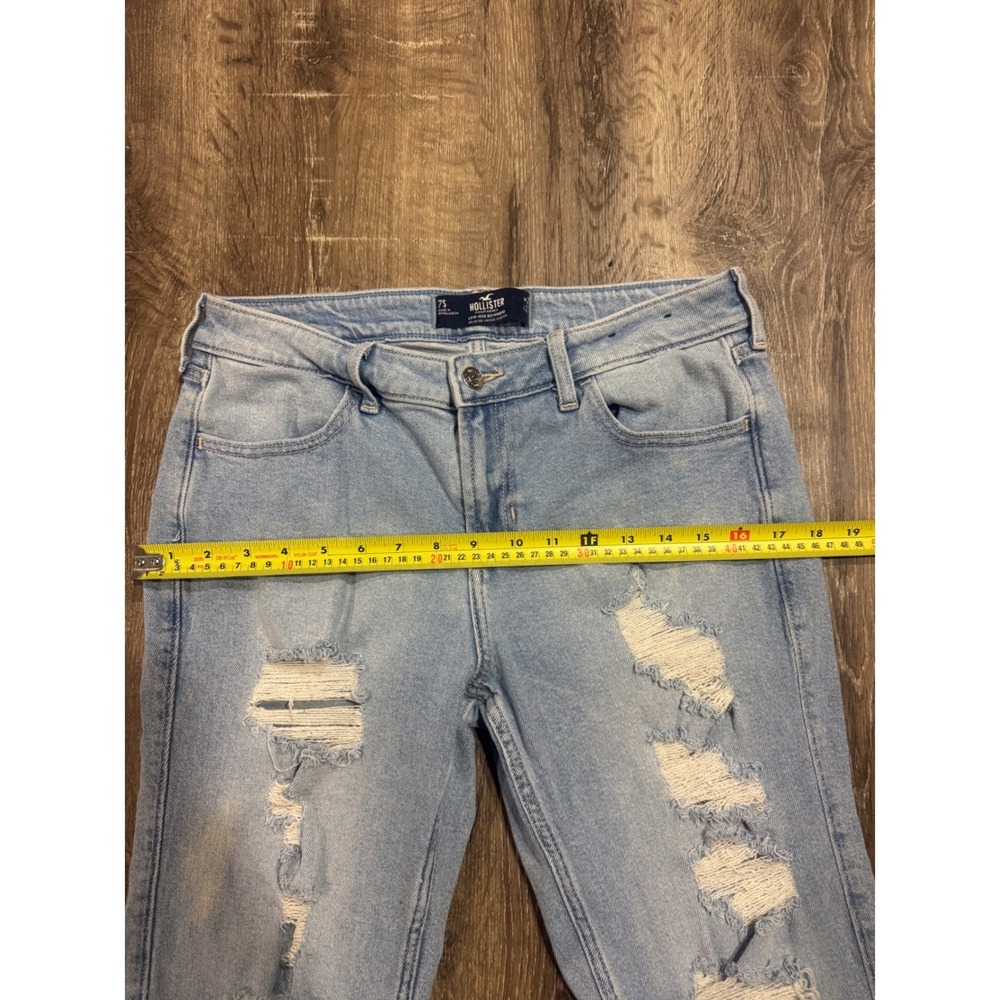 Hollister Low-Rise Boyfriend Jeans Light Wash Distressed Vintage Stretch 7S W28 - Picture 5 of 10